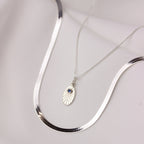 Sterling Silver Flat Herringbone Chain Necklace 18 - 18 Inches