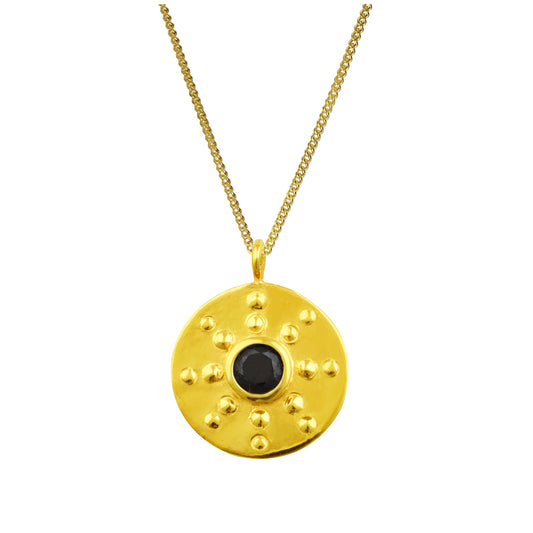 Gold Plated Sterling Silver Black CZ Necklace 14 - 32 Inches