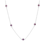 Sterling Silver Amethyst CZ February Birthstone Necklace