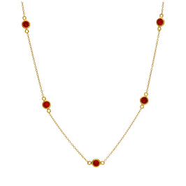 Gold Plated Sterling Silver Garnet CZ Birthstone Necklace