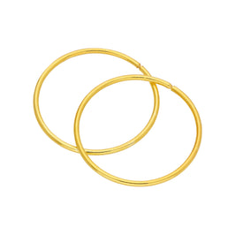Gold Plated Sterling Silver Lightweight Sleeper 18mm Hoop Earrings