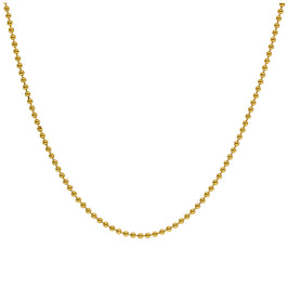 Gold Plated Sterling Silver 1mm Bead Chain 20 Inches