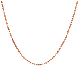 Rose Gold Plated Sterling Silver 1mm Bead Chain 20 Inches