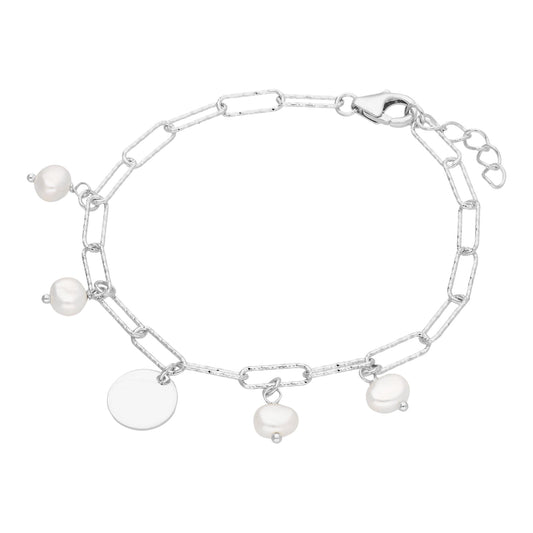 Sterling Silver Multi Freshwater Baroque Pearl Bracelet