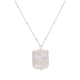 Sterling Silver Freshwater Baroque Pearl Bobble Necklace 18 Inch