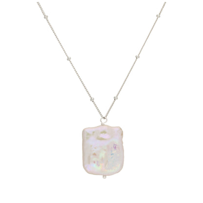 Sterling Silver Freshwater Baroque Pearl Bobble Necklace 18 Inch