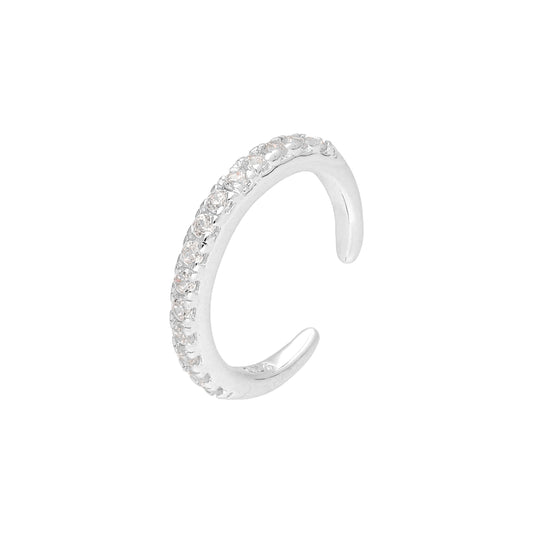 Sterling Silver Pave Encrusted CZ Ear Cuff