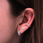 Sterling Silver Star Planet Mix & Match Clear CZ Pave Stud Earrings