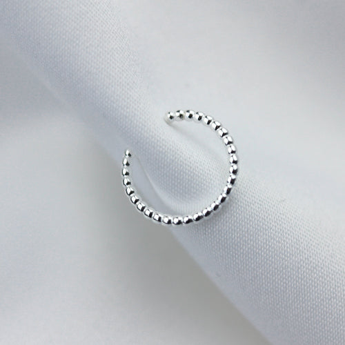 Sterling Silver Beaded Bobble Ear Cuff