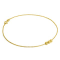 Gold Plated Sterling Silver Anklet with 3 Frosted Beads