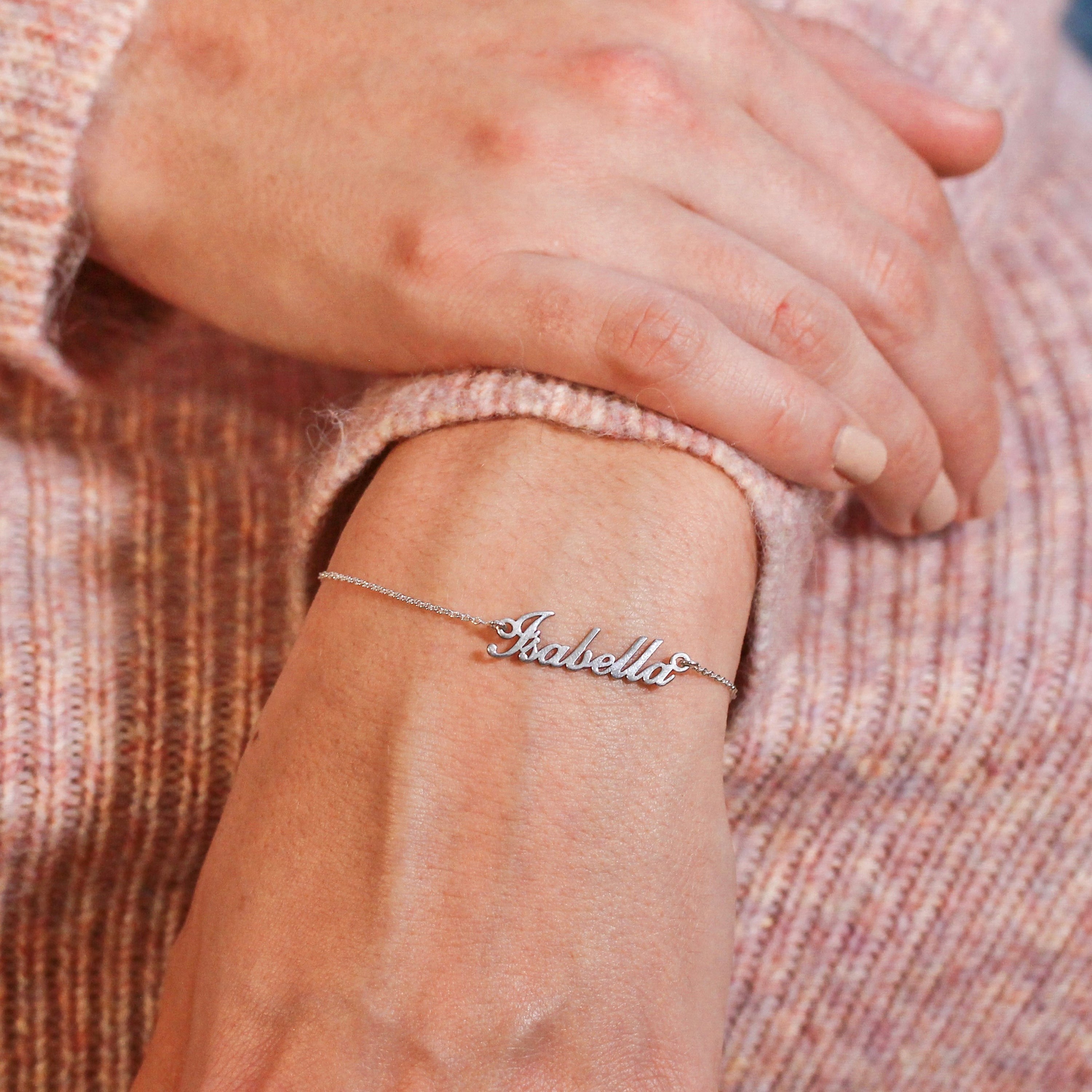 Personalised Sterling Silver Name Adjustable Bracelet