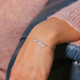 Personalised Sterling Silver Name Adjustable Bracelet