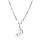 Bespoke Sterling Silver Baby Foot Name Necklace 16 - 24 Inches