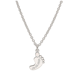 Bespoke Sterling Silver Baby Foot Name Necklace 16 - 24 Inches