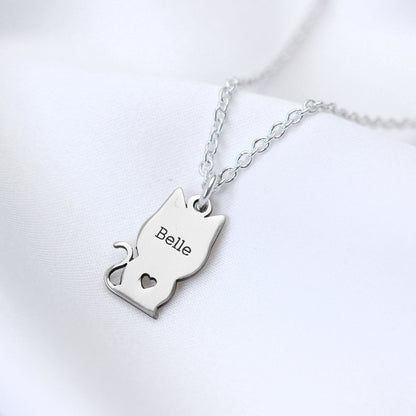Bespoke Sterling Silver Cat Name Necklace 16 - 24 Inches