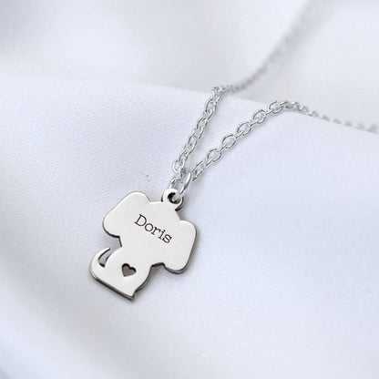 Bespoke Sterling Silver Dog Name Necklace 16 - 24 Inches