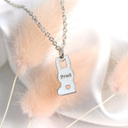 Bespoke Sterling Silver Bunny Rabbit Name Necklace 16 - 24 Inch