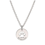 Personalised Sterling Silver Paw Round Necklace