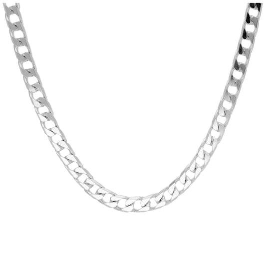 Sterling Silver Diamond Cut Curb Chain Necklace 16-18 Inches