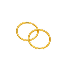Gold Plated Sterling Silver Lightweight Sleeper 10mm Hoop Earrings