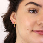Gold Plated Sterling Silver Garnet CZ January Drop Earrings