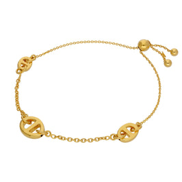 Gold Plated Sterling Silver Chunky Link Fine Chain Bracelet