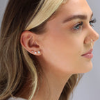 Sterling Silver Knot 4mm CZ & Ball Stud Earrings Set of 3