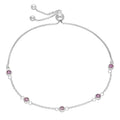 Sterling Silver Alexandrite CZ June Adjustable Bracelet