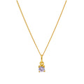 Gold Plated Sterling Silver Alexandrite CZ June Necklace 16+2"