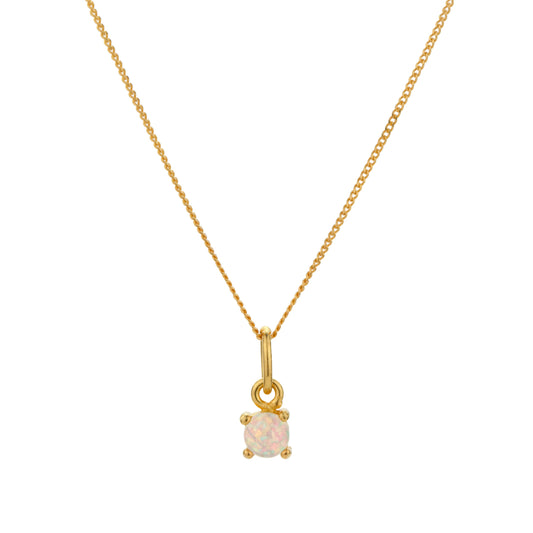 Gold Plated Sterling Silver Tourmaline October Necklace 16+2 Inch