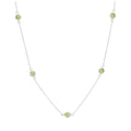 Sterling Silver Multi Peridot CZ August Birthstone Necklace