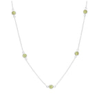 Sterling Silver Multi Peridot CZ August Birthstone Necklace