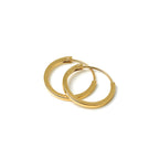 Gold Plated Silver 1mm Square Sleeper 12mm - 40mm Hoop Earrings