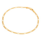 9ct Gold Diamond Cut Open Figaro Curb Chain Bracelet 7.5"