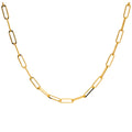9ct Gold Long Link Chain Necklace - 18 - 20 Inches