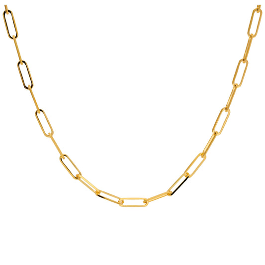 9 Karat Gold Lang Kettenglied Halskette - 45,5 - 51cm