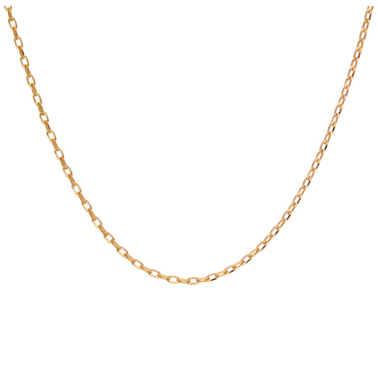 9 Karat Gold Massiv Kettenglied Halskette - 16 - 61cm