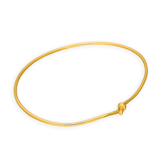 Gold Plated Sterling Silver Knot Oval Adult Bangle