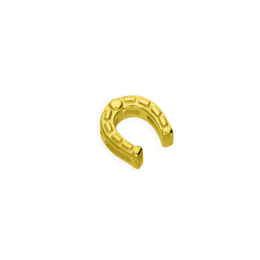 Gold Plated Sterling Silver Floating Lucky Horseshoe Charm
