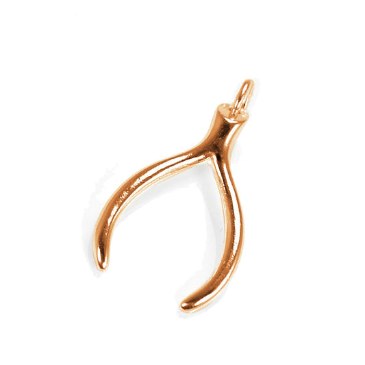 Rose Gold Plated Sterling Silver Wishbone Charm