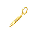 Gold Plated Sterling Silver & Genuine Diamond Spike Pendant Charm