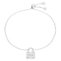 Bespoke Sterling Silver Initials Padlock Adjustable Bracelet