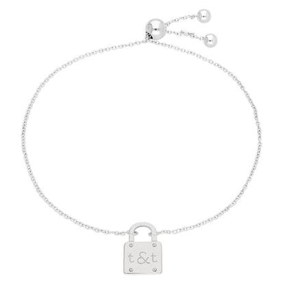 Bespoke Sterling Silver Initials & Padlock Bracelet