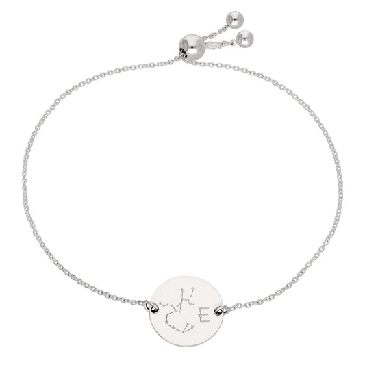 Bespoke Sterling Silver Sagittarius Constellation Initial Bracelet - jewellerybox