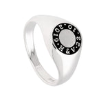 Bespoke Sterling Silver Message Circle Signet Ring J - Z+1