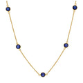 Gold Plated Sterling Silver Multi Sapphire CZ Birthstone Necklace