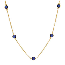 Gold Plated Sterling Silver Multi Sapphire CZ Birthstone Necklace