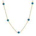 Gold Plated Sterling Silver Multi Turquoise Birthstone Necklace