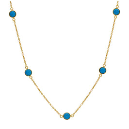 Gold Plated Sterling Silver Multi Turquoise Birthstone Necklace