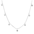 Sterling Silver Multi CZ April Birthstone Necklace 16+2 Inch